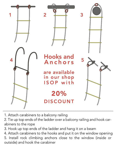 Assembly instructions for 2 Story 16Ft Fire Escape Ladder With Flame Resistant Safety Rope, Grab And Go Deploy, US Made