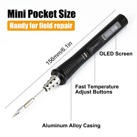 Upgraded TS80P Portable Soldering Iron Station Kit With OLED Display USB Type C Power Delivery 9V And 12V Options in a compact design