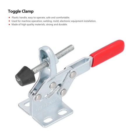 Heavy Duty Toggle Clamps For Welding Woodworking Sheet Metal Work Holding Fixture With Plastic Handle Lever Mechanism, durable steel design.