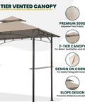 Grill Gazebo Replacement Canopy Roof For 5x8 Foot Outdoor BBQ Gazebo Top Cover Double Layer Weather Resistant Durable
