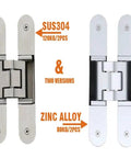 Concealed 80 Kg Adjustable Cabinet Hinges Set For Heavy Duty Doors in steel and zinc alloy options