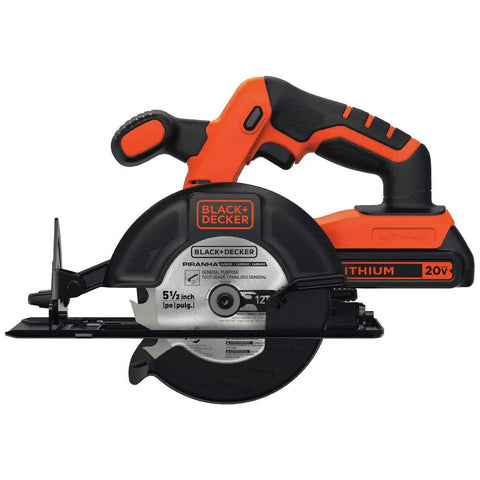 20V Max Cordless Power Tool Kit With 4 Tools, Compact Circular Saw close-up, showing design and blade detail.