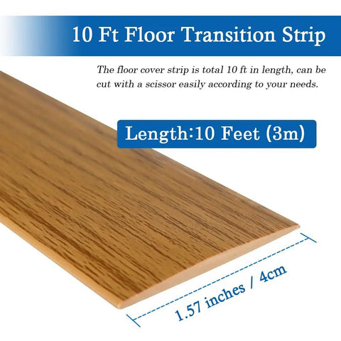 Self Adhesive Floor Transition Strip For Laminate And Vinyl Flooring Wood Grain Look Easy Install 1.57 Inch Wide 10 Feet Long