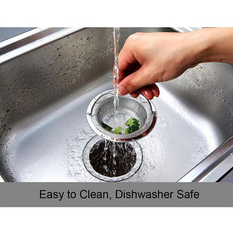 Two Pack Sink Strainer Basket With Handle Four Point Five Inch Diameter Stainless Steel Rust Free And Dishwasher Safe