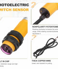 Industrial Diffuse Reflection Photoelectric Sensor M18 7 To 50 Cm Detection Range NPN Normally Open Output DC 6 To 36V 300 mA
