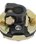 Close-up of Chevy GMC Steering Coupling Rag Joint 205, zinc-coated, 3/4 inch 26-spline shaft coupler, for Silverado Tahoe Suburban S10