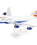 British Airways Boeing 747 400 One To Two Hundred Scale Model Airplane Dope Collectible With Landing Gear And Display Stand