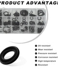O Ring Pro Grade Assortment Kit 225 Pcs 18 Sizes Heat And Oil Resistant NBR Rubber Sealing Gaskets for automotive and plumbing