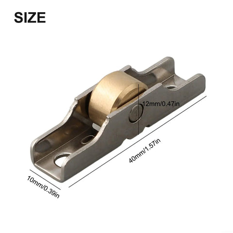 Heavy Duty Stainless Steel Sliding Door Pulley With 10mm Single Wheel And Silent Glide Technology For Bathroom Showers, 10mm by 40mm size.