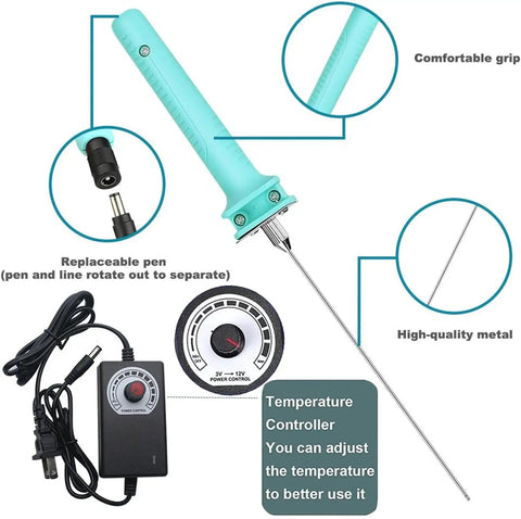 Hot Wire Foam Cutter Pen 30W High Power Foam Cutting Tool With Adjustable Voltage Controller, ergonomic design.