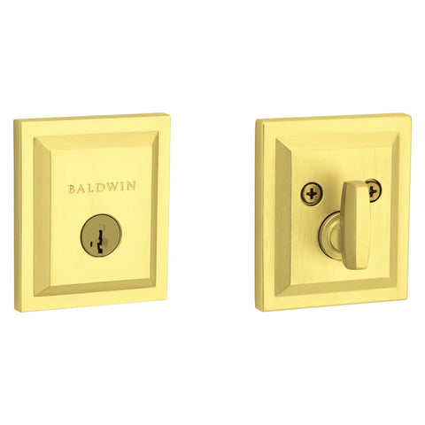 Single Cylinder Front Door Deadbolt With SmartKey Re Key Technology And Microban Protection Satin Brass Finish Easy DIY Install