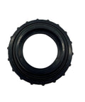 Front view of 2-inch PVC hi-temp union fitting, black, for pool pumps