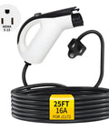 Level 1 Ev Charger For J1772 Vehicles 120V 12A Nema 5-15 Plug with 25FT Cable and Waterproof Design.