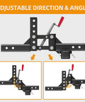 ATV UTV Manual Implement Lift With 1-Point Lift System And 2-Inch Hitch Receivers, quick attach, adjustable angle and direction