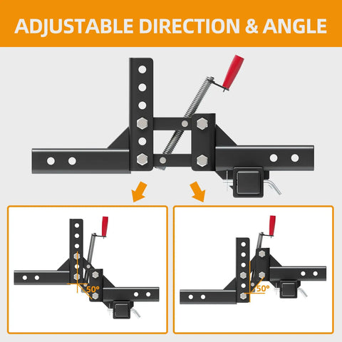 ATV UTV Manual Implement Lift With 1-Point Lift System And 2-Inch Hitch Receivers, quick attach, adjustable angle and direction