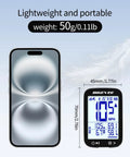 Image showing GPS Bike Computer With Auto Backlight For Road And Mountain Riding Wireless Cycling Computer compared to a smartphone, highlighting size and weight.