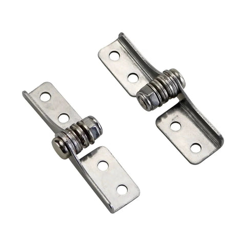 Two 304 stainless steel adjustable torque-damping cabinet hinges with mounting plates
