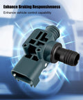 Brake booster sensor, gray plastic, 3-pin, with black hose connector (close-up view)