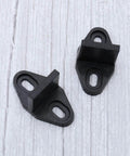 Set of Two Sliding Barn Door Floor Guides - Adjustable Bottom Mount, Heavy Duty Floor Guides with Screws in Black Finish, Double Wheel Bearing Design