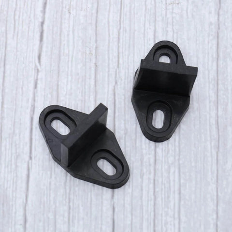 Set of Two Sliding Barn Door Floor Guides - Adjustable Bottom Mount, Heavy Duty Floor Guides with Screws in Black Finish, Double Wheel Bearing Design