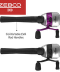 Two Pack Spincast Fishing Rod And Reel Combos with EVA rod handles and Quickset Anti Reverse Reels.