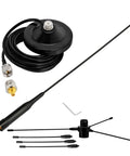 Go-To Dual Band Vehicle Ham Radio Antenna With Ground Planes Magnetic Base Mount, 42 cm long, PL259 male connector, RG58 cable.