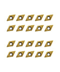 20 Pcs DCMT070204 DCMT21.51 carbide turning inserts multilayer coated for steel and stainless machining