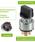 Four Position Three Speed Rotary Switch With Knob And Terminals For Fan Or Heater Control 12A 250V 16A 125V
