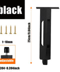 Adjustable Metal Furniture Legs 4 Pack, Heavy Duty Aluminum Alloy Support Feet for Dining Tables Desks and Cabinets, 9.84in Black