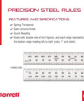 Spring Tempered Steel Ruler With Satin Chrome Finish Pro Grade Quick Reading Millimeter Graduations 150mm Length