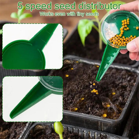 Upgraded Mini Seed Dispenser Set Handheld Manual Syringe Seeder Sower Spreader For Precise Planting with green tip and seeds