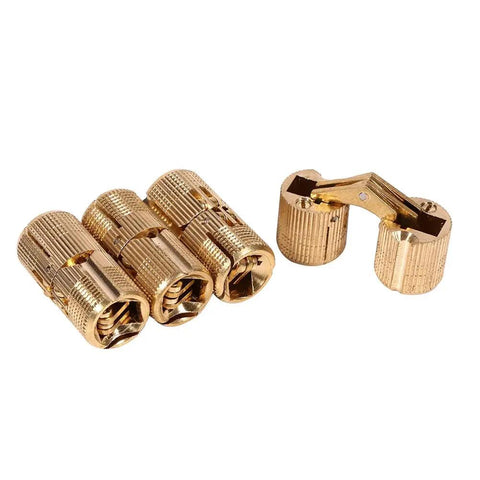 Beefy Copper Concealed Drum Hinges Set For Caravan Worktops And DIY Cabinets 180 Degree Opening Fits 10mm 12mm 14mm 16mm Doors Rust Resistant 4 Pack Built To Last
