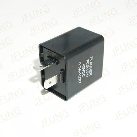 Slick Ride Ready 2 Pin LED Flasher Relay For Motorcycle And Scooter Turn Signal Blinker Switch, compact size relay, 48V DC, plug and play.