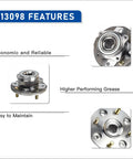 Two Pack Front Wheel Hub And Bearing Assembly 513098 Direct Fit Replacement For Honda Accord 1990 1997 And Acura CL 1997 features