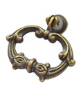 Bronze Drawer Ring Pulls Set Of 8 With Screws Single Hole Vintage Antique Style Handles for furniture and cabinets close-up view