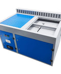 Heavy Duty Metal Working Downdraft Table With Side Suction Plate And Dust Collection Drum For Welding Grind Stations 2.2KW 220V with perforated surface.