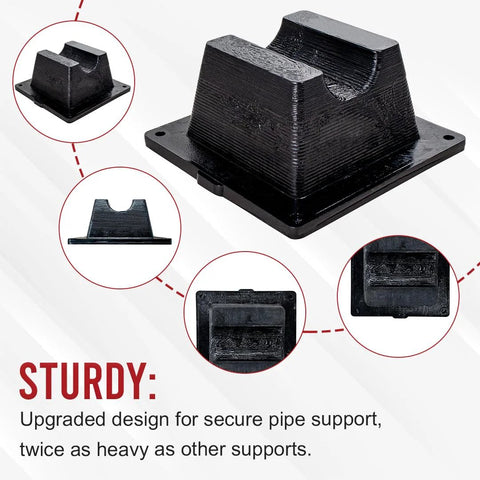BULLKE 4-pack mini rooftop pipe supports, 6x6x3 in, UV resistant, 300 lb capacity, universal fit