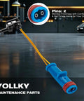 Brake pad wear sensor for Mercedes-Benz (blue housing, orange wires) 2-pin, 4-pack by YOLLY