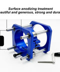 Heavy Duty Aluminum Router Lift Base With Precision Inverted Adjustment For Wood Milling And Diy Projects, blue anodized with screws.