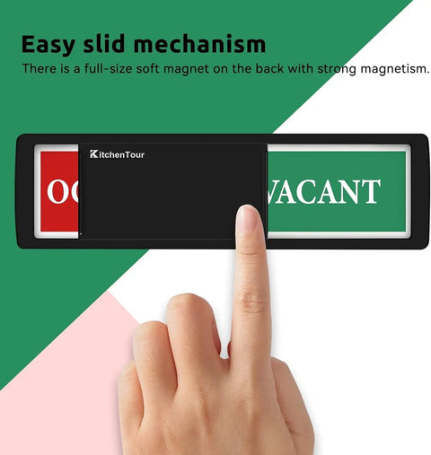 Easy Read Vacant Occupied Door Sign For Home Office Bathroom Restroom Hotel Hospital No Fuss Privacy Indicator With Magnetic Slider