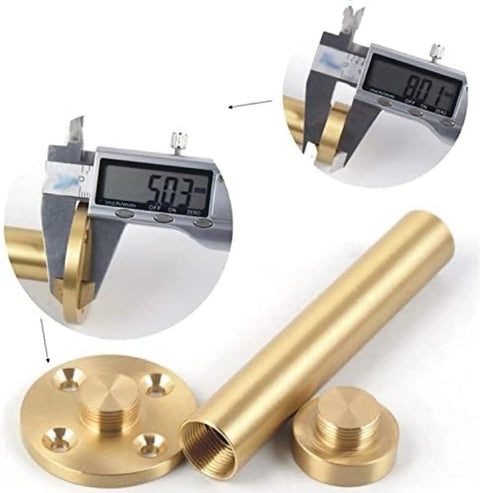 Four Pack Adjustable Solid Brass Furniture Legs For Sofa, Cabinet, Coffee Table, TV Stand, Bathroom Cabinet And More - Gold Finish 250mm 9.84in Heavy Duty Metal Sofa Support Legs with measurement details