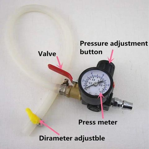 Universal Car Radiator Leak Tester And Cooling System Diagnostic Gauge With Quick Pressure Test 0.1 To 0.16 Bar Big 50cm Air Hose