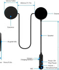 Motorcycle Helmet Bluetooth Headset with Waterproof Sports Sound System Hands Free Music and Call Control Auto Answer