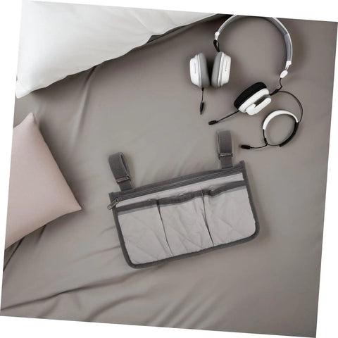 Must Have Bedside Organizer With Four Pockets And Adjustable Straps Hanging Bed Rail Storage Bag With Cup Holder And Zippered Pouch