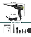 Portable Electric Air Blower Duster 500W Handheld Cleaning Gadget With 40000 RPM Dual Speed And 6 Nozzle Tips for electronics