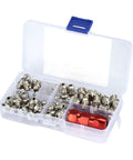 60 Piece Grease Nipple Fitting Kit Built From Metal Lubrication Parts Pro Grade Rust Proof Zerks in a plastic case
