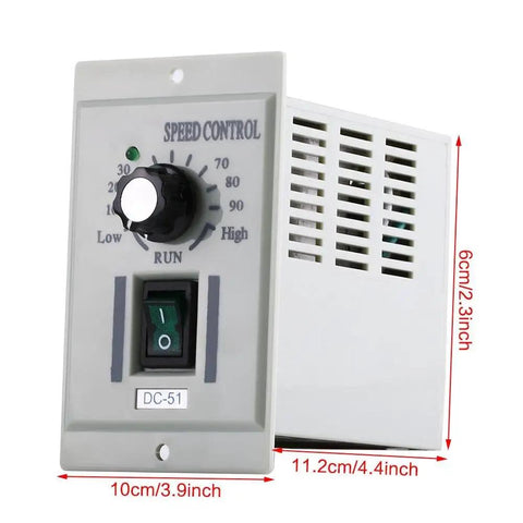 Rock Solid Adjustable Motor Speed Controller Handles 24V To 90V Dc Motors 0.02 To 400W Watts with control knob and switch.