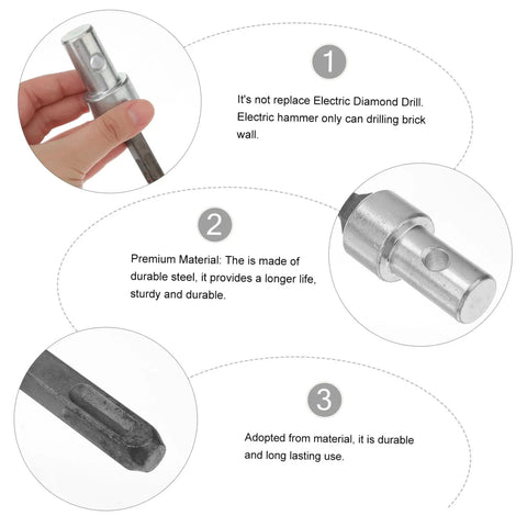 Hand holding Electric Drill Bit Converter Adapter Universal Earth Auger Drill Chuck For Power Tools Heavy Duty Easy To Use