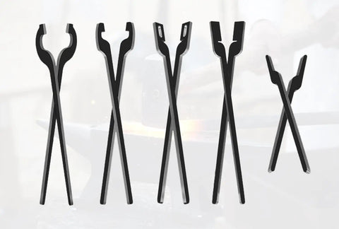 DIY Five Piece Blacksmith Tong Set Bundle For Newbie Builders With Stainless Rivets Pre Cut CNC Laser Tongs Kit For Practice