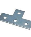 Four Hole T Shaped Brackets Flat Plate For Half Inch Bolt In One And Five Eighths Inch Strut Channel Heavy Duty Unistrut Compatible Mounting Brackets For Construction Framing And Channel Support With Slotted Holes, galvanized steel, 5.3 x 3.2 in